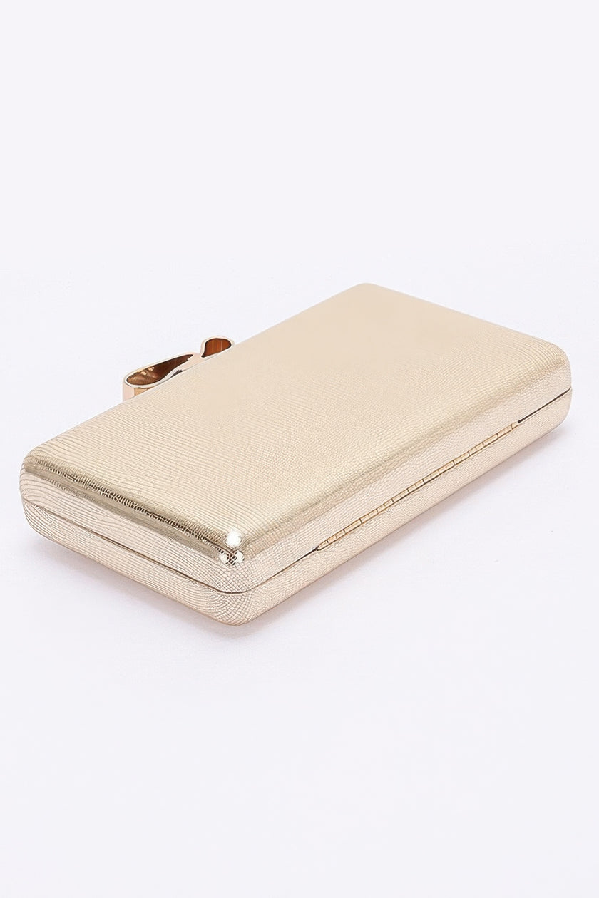 Metal Ribbon Top Case Clutch - Pikemla