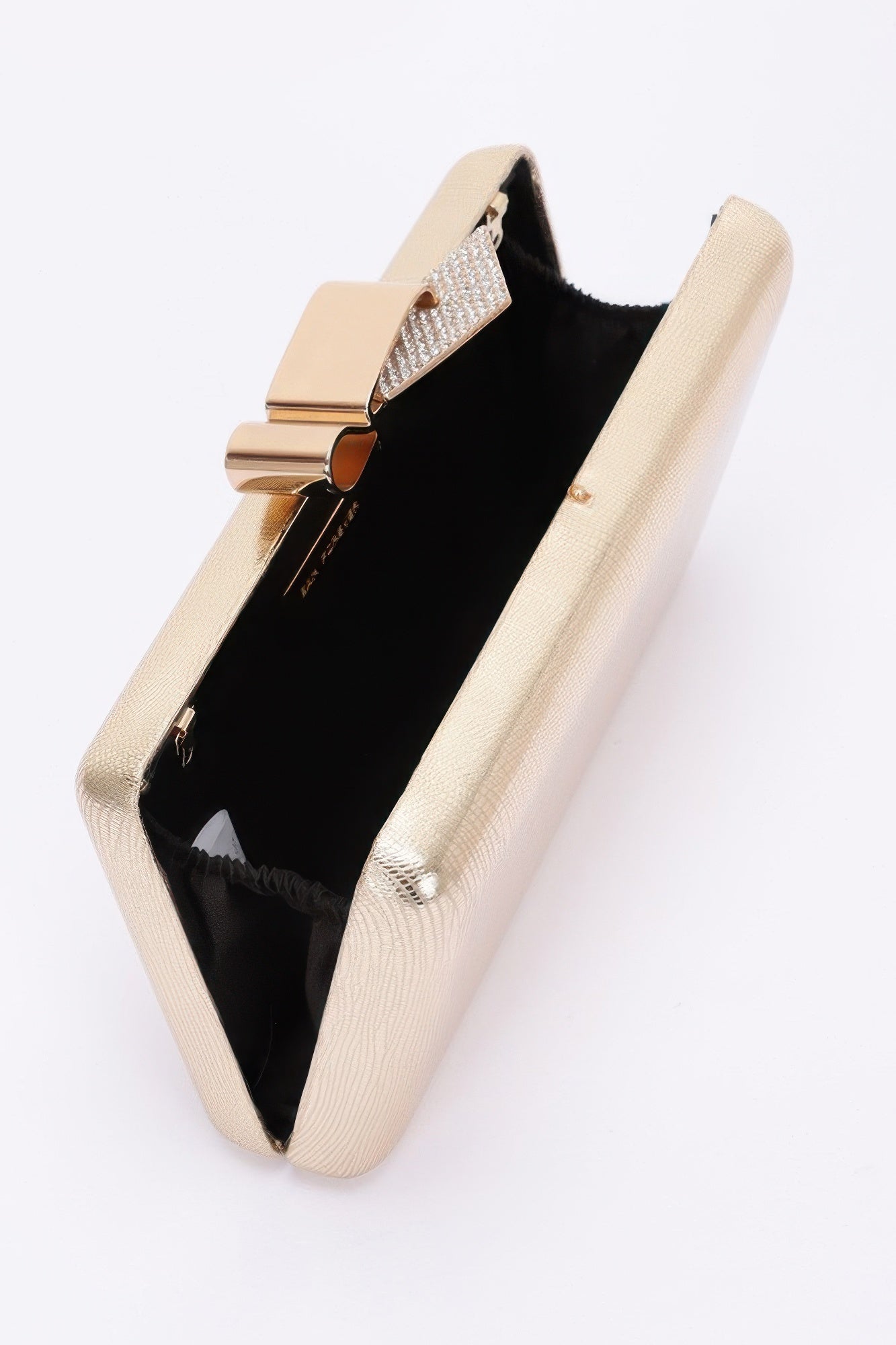 Metal Ribbon Top Case Clutch - Pikemla