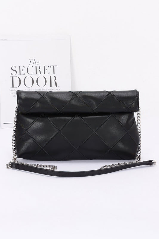 Quilted Faux Leather Pouch - Pikemla