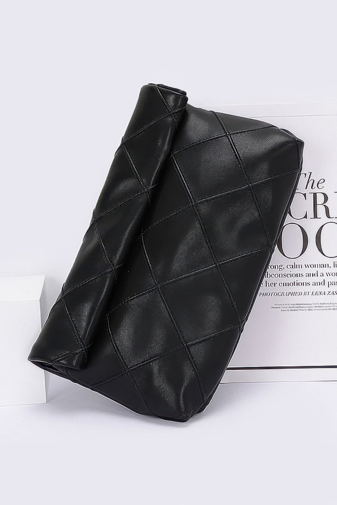 Quilted Faux Leather Pouch - Pikemla