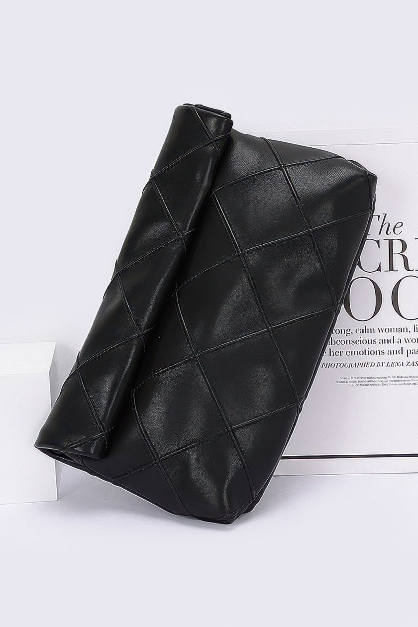 Quilted Faux Leather Pouch - Pikemla