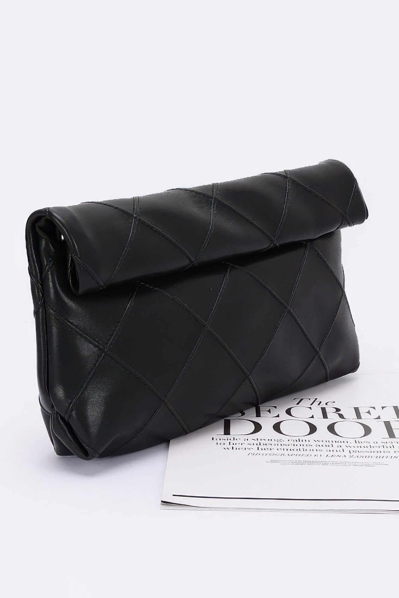 Quilted Faux Leather Pouch - Pikemla