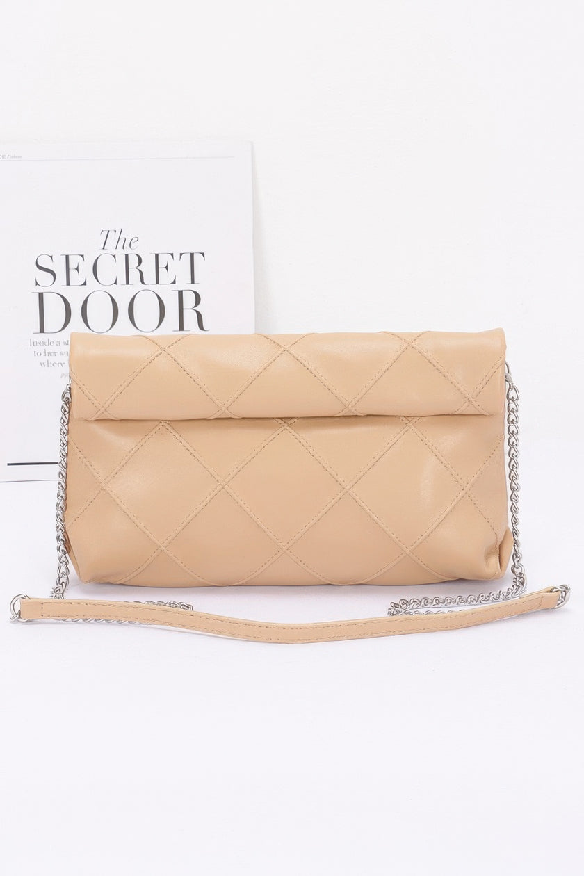 Quilted Faux Leather Pouch - Pikemla