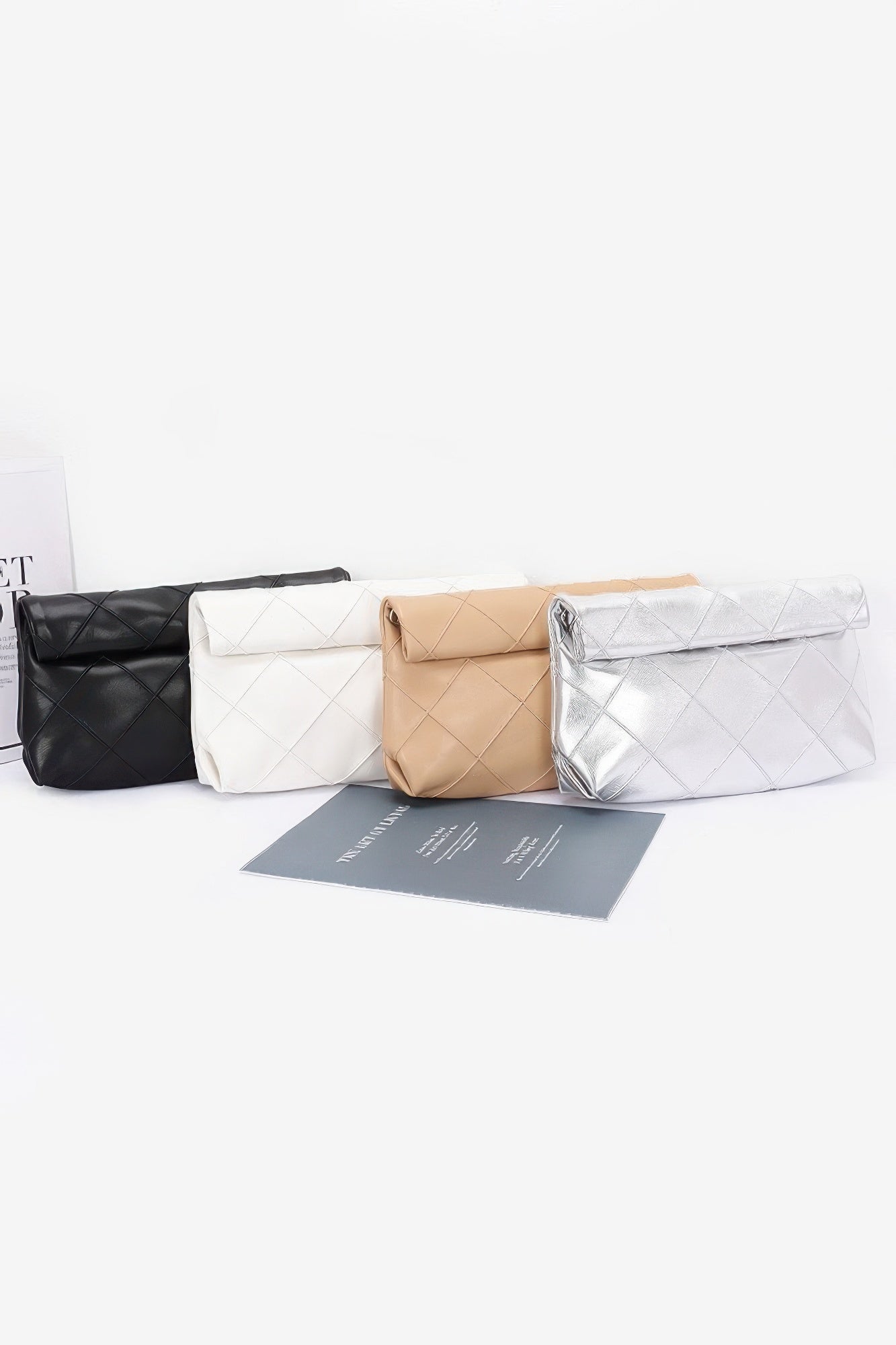 Quilted Faux Leather Pouch - Pikemla