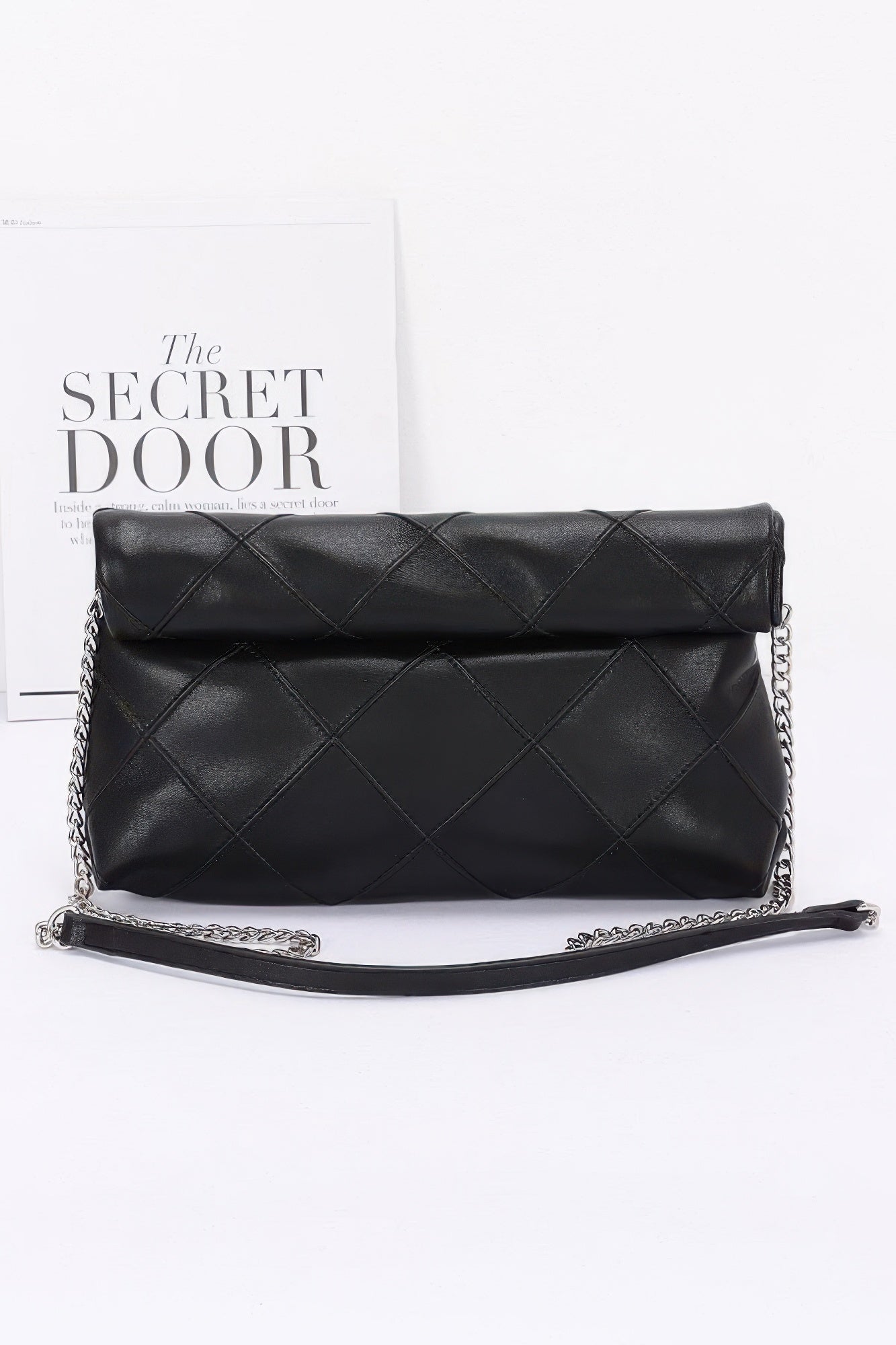 Quilted Faux Leather Pouch - Pikemla