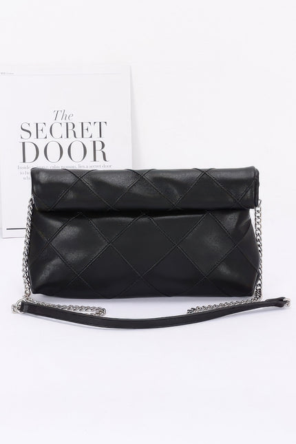 Quilted Faux Leather Pouch - Pikemla