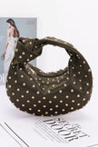 Satin Metal Studded Hobo Bag - Pikemla