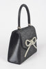 Rhinestone Ribbon Top Handle Bag - Pikemla