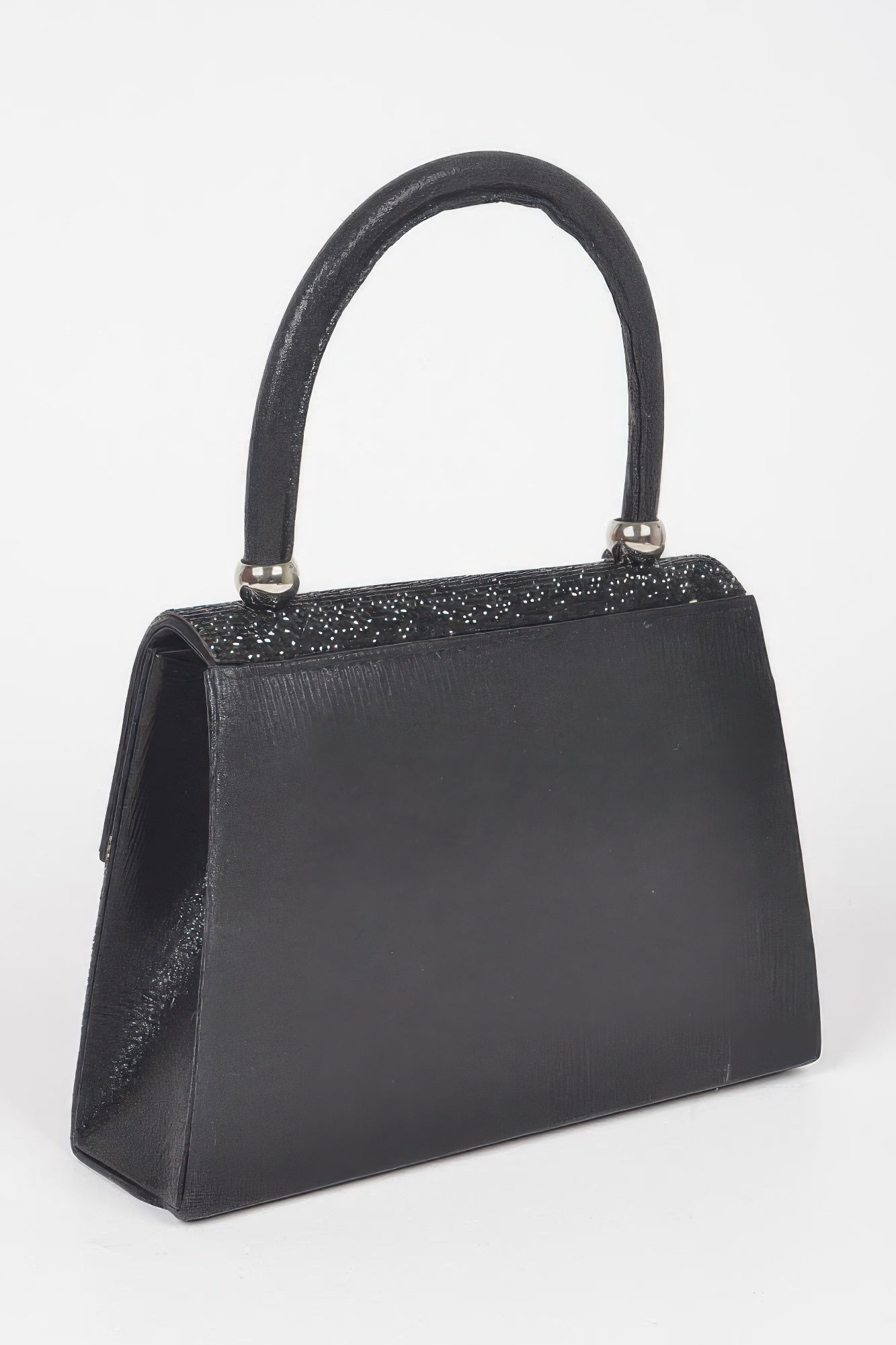 Rhinestone Ribbon Top Handle Bag - Pikemla