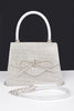 Rhinestone Ribbon Top Handle Bag - Pikemla
