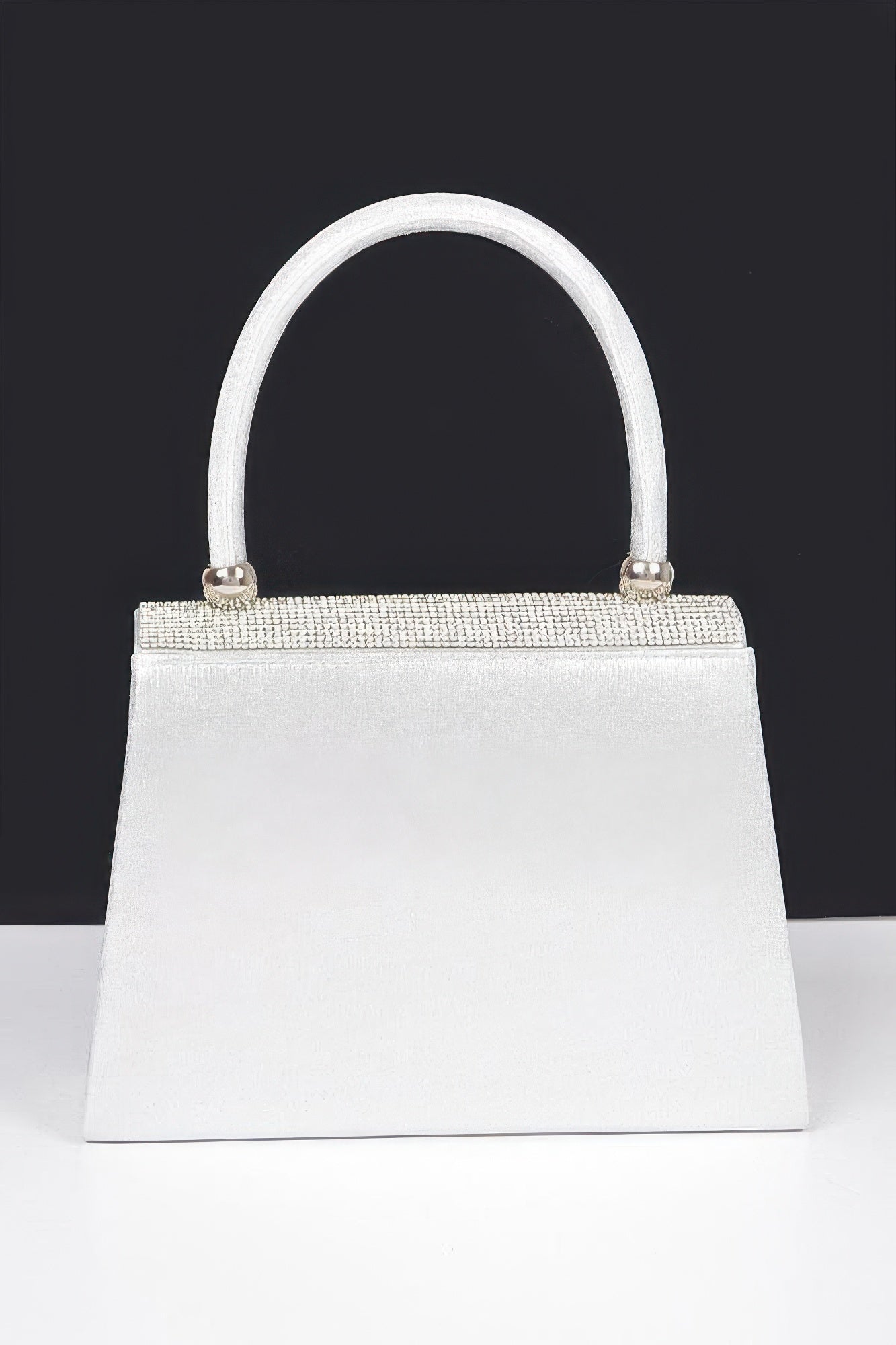 Rhinestone Ribbon Top Handle Bag - Pikemla