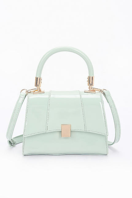 Enamel Flap Crossbody Bag - Pikemla