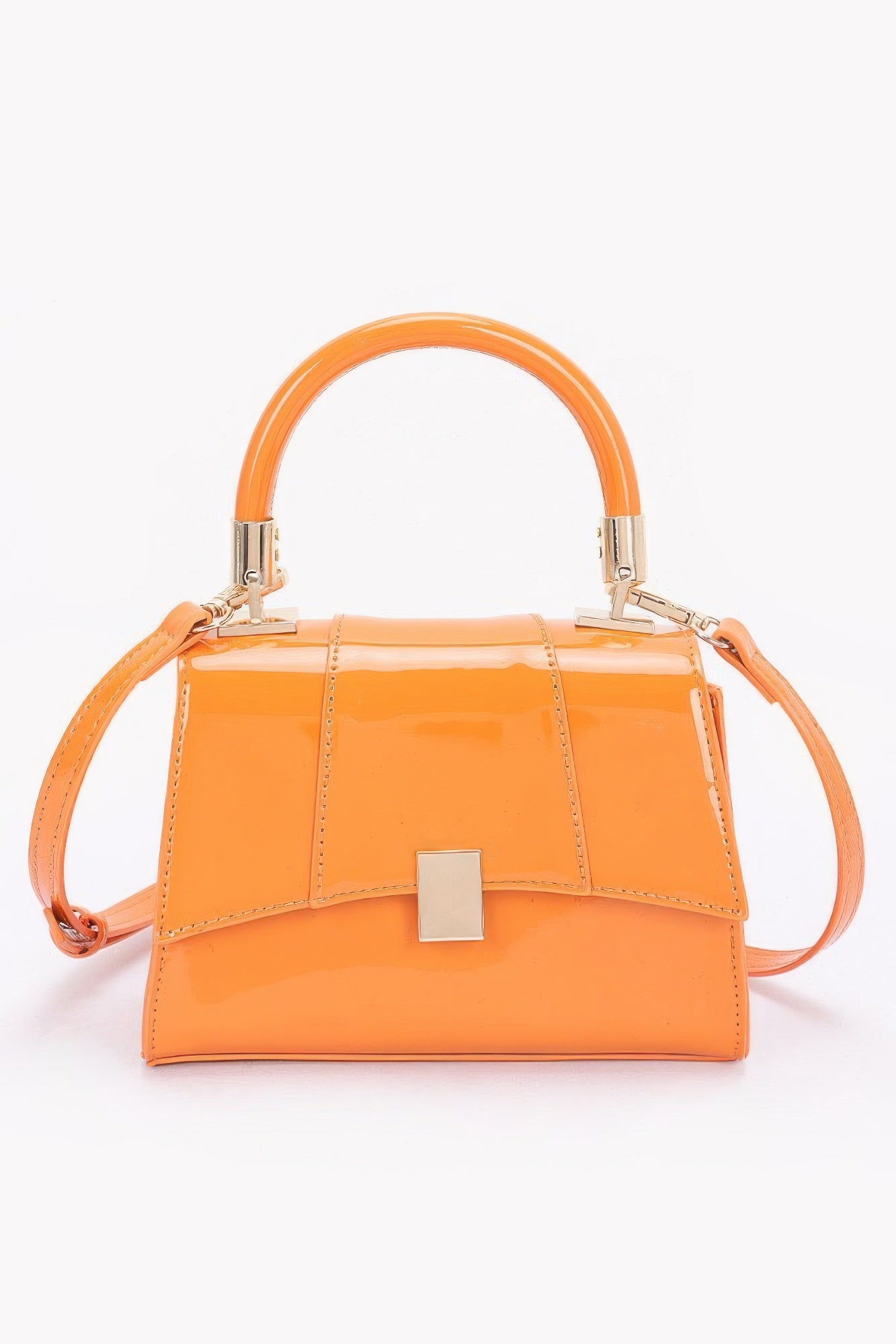 Enamel Flap Crossbody Bag - Pikemla