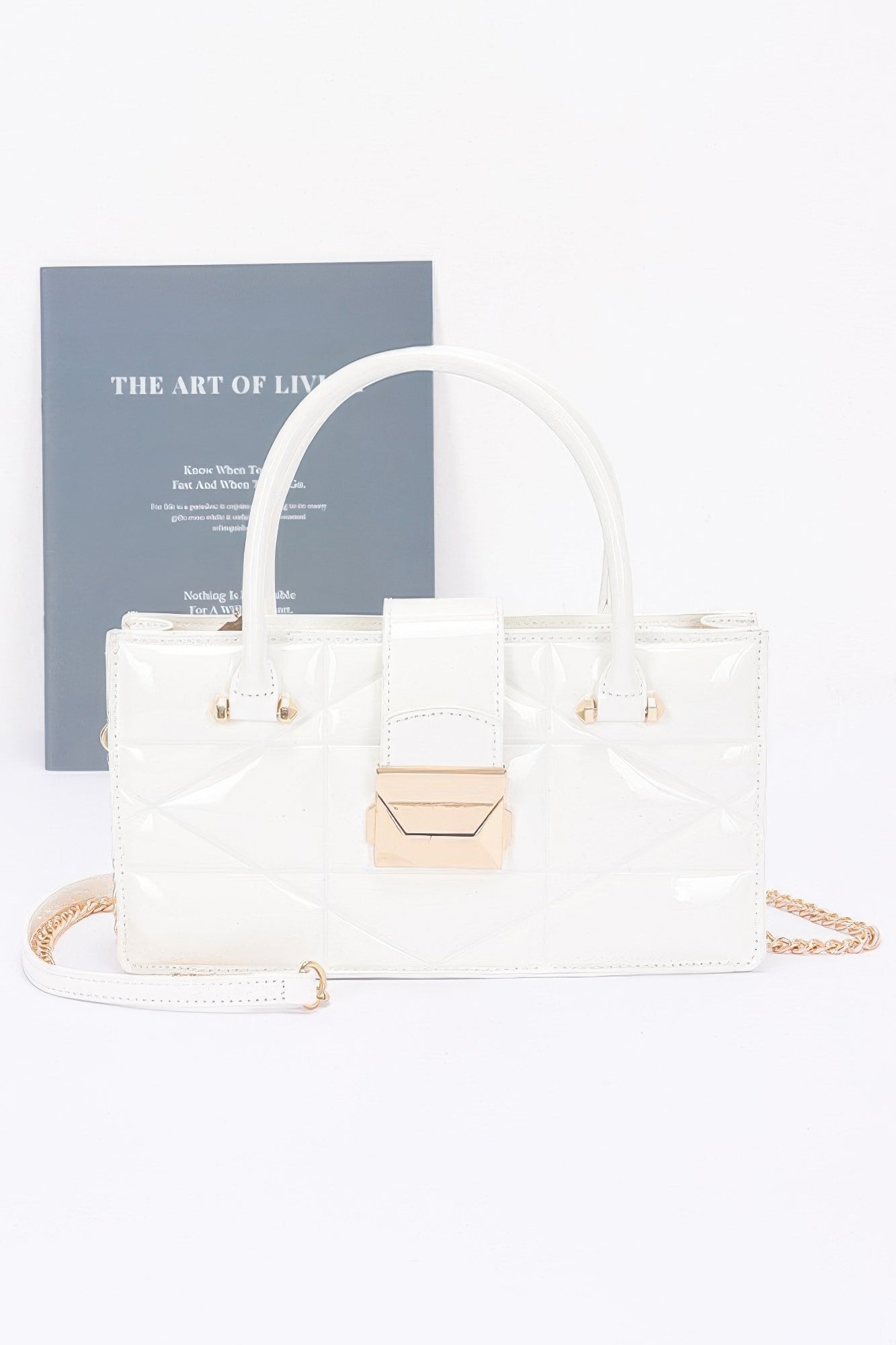 Embossed Enamel Handle Clutch - Pikemla