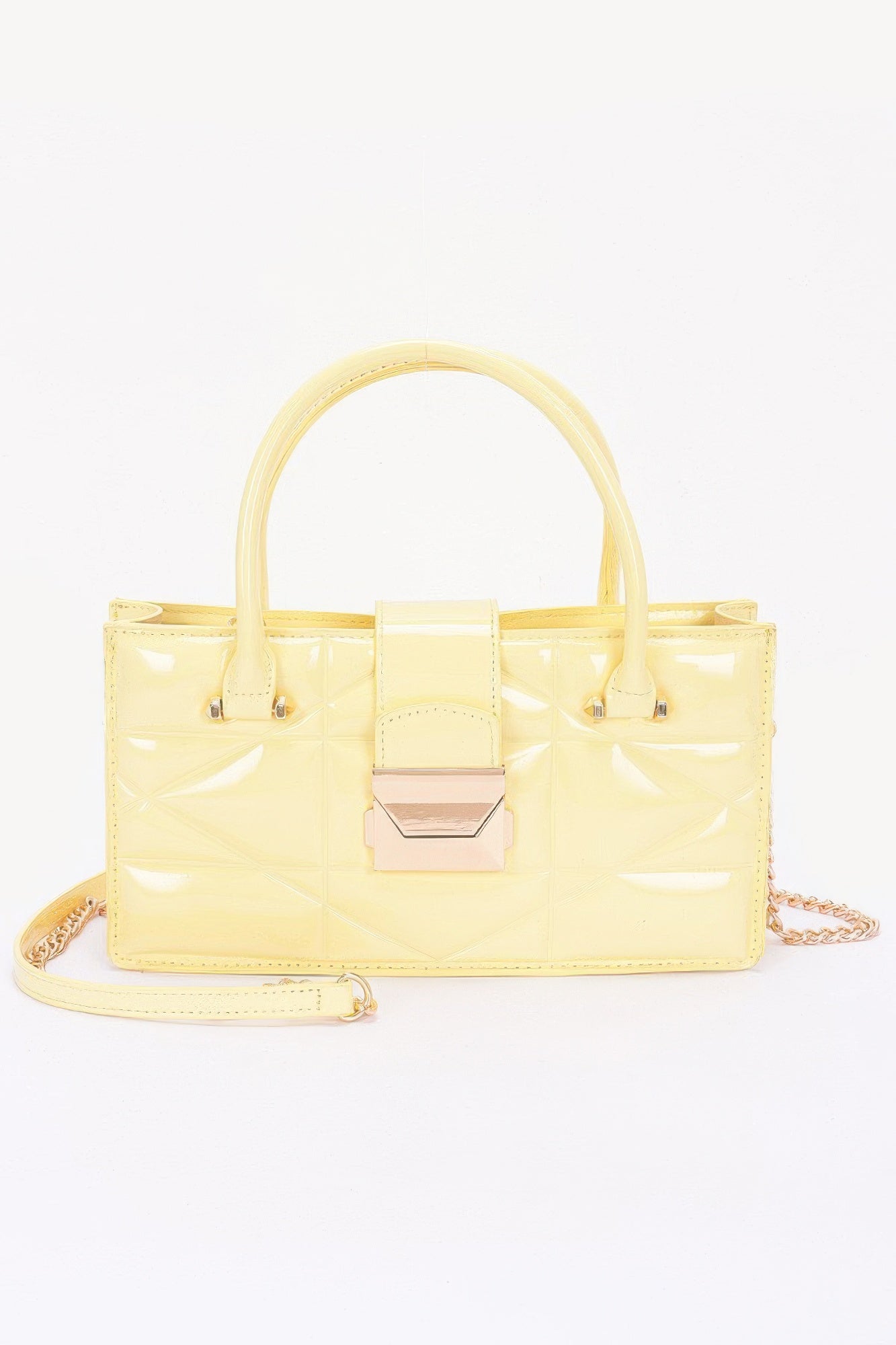 Embossed Enamel Handle Clutch - Pikemla