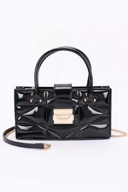 Embossed Enamel Handle Clutch - Pikemla