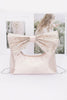 Rhinestone Hotfix Bow Handle Nylon Clutch - Pikemla
