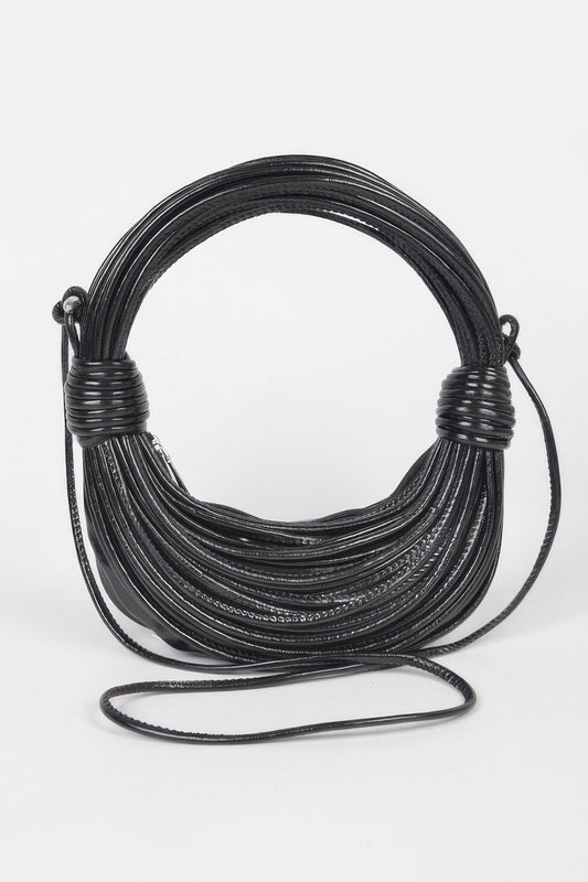 Faux Leather Rope Hobo Bag - Pikemla