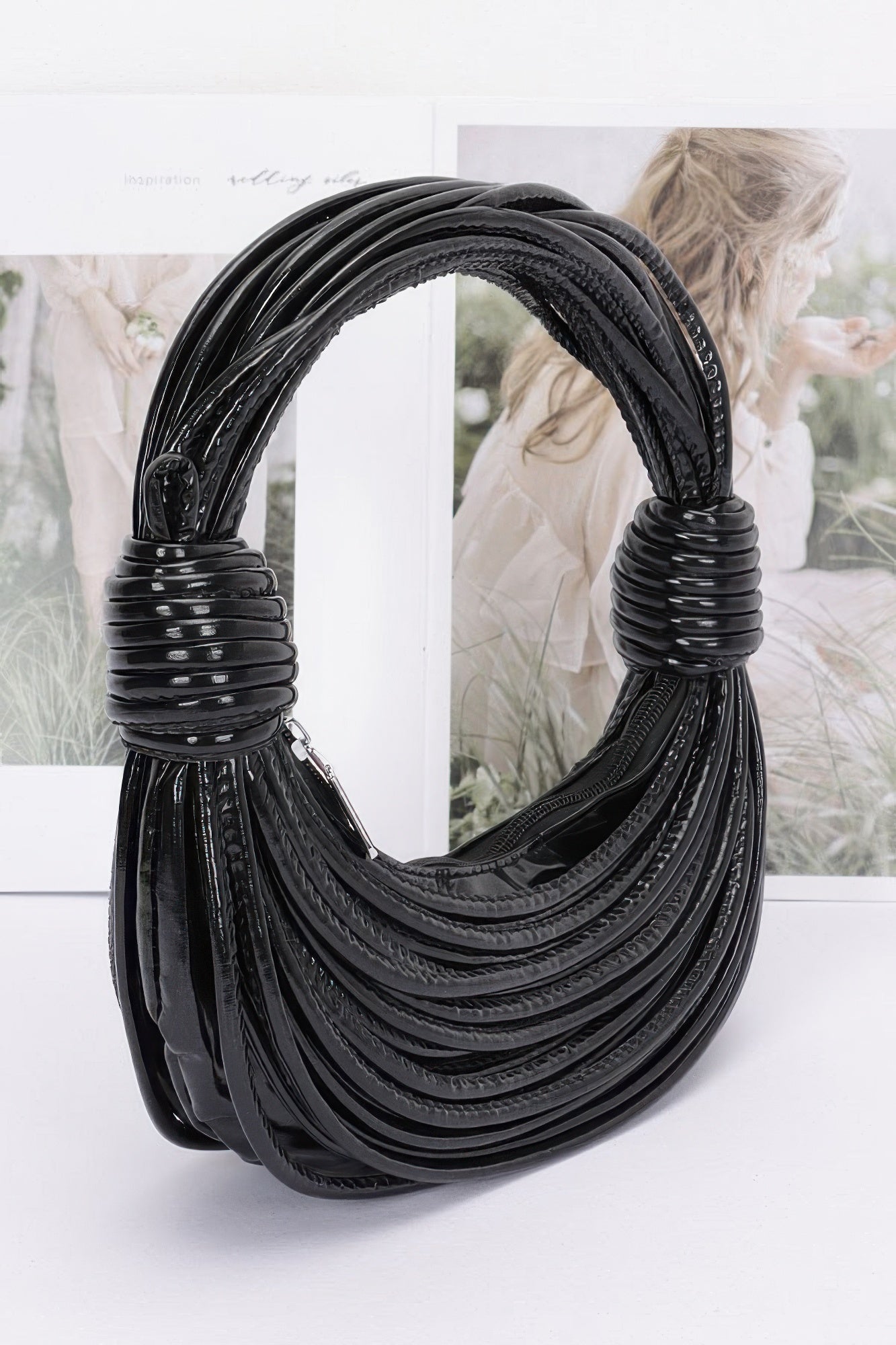 Faux Leather Rope Hobo Bag - Pikemla
