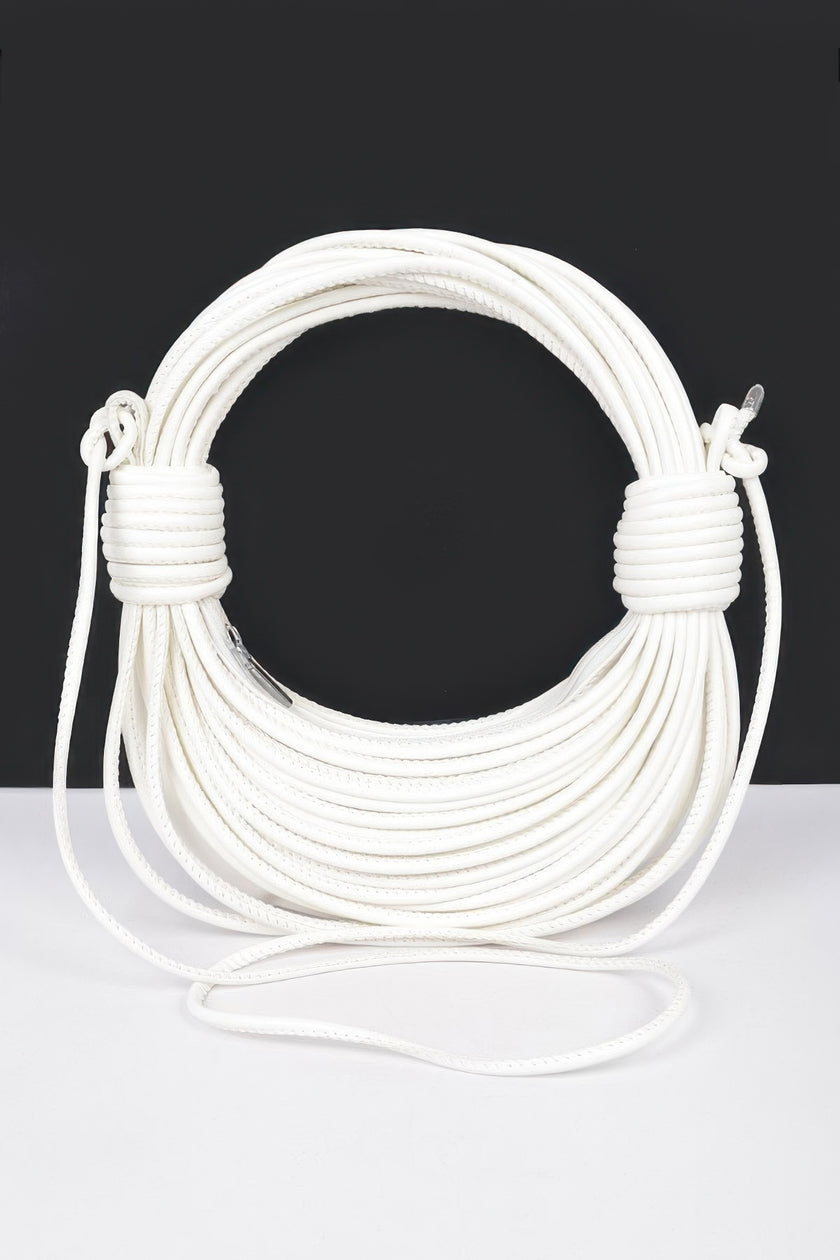 Faux Leather Rope Hobo Bag - Pikemla