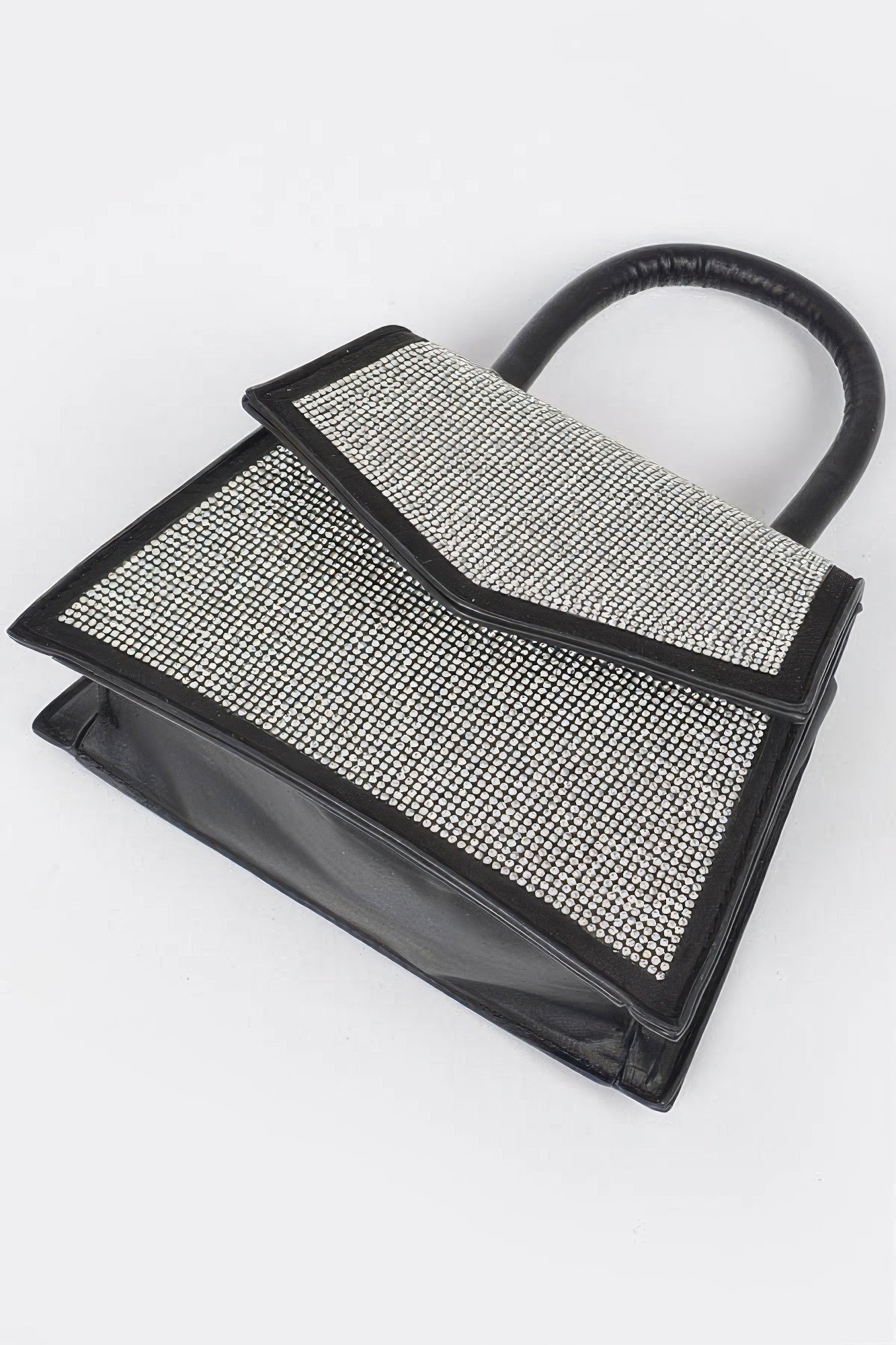 Rhinestone Top Handle Crossbody Bag - Pikemla