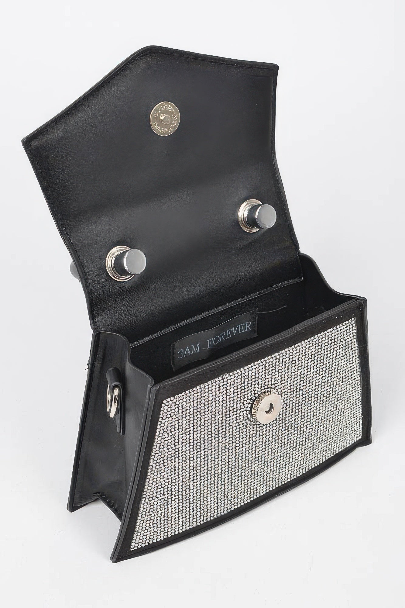 Rhinestone Top Handle Crossbody Bag - Pikemla