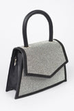 Rhinestone Top Handle Crossbody Bag - Pikemla