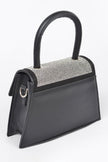 Rhinestone Top Handle Crossbody Bag - Pikemla
