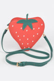 Faux Suede Strawberry Novelty Bag - Pikemla
