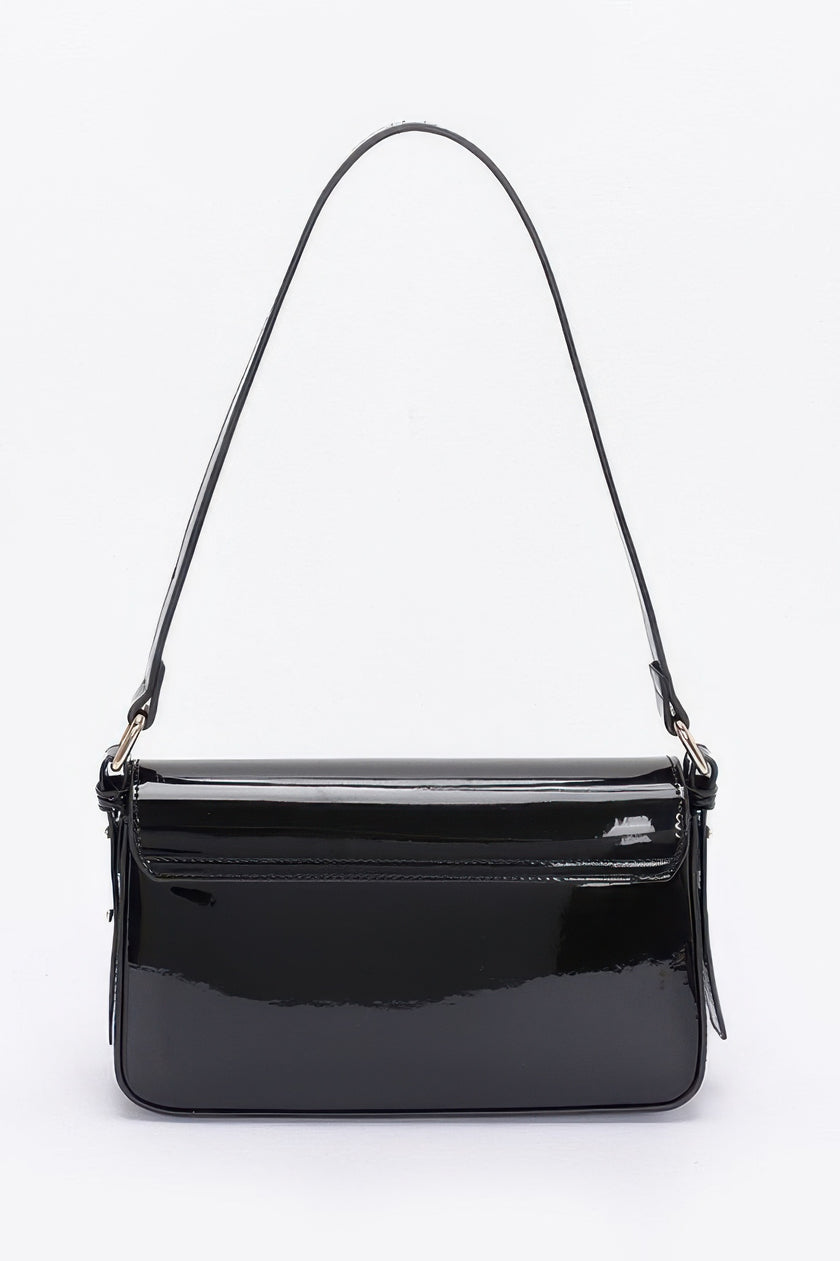 Enamel Flap Shoulder Bag - Pikemla
