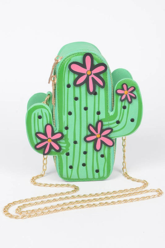Faux Leather Cactus Crossbody Bag - Pikemla