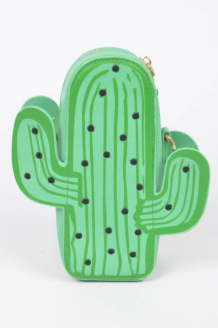 Faux Leather Cactus Crossbody Bag - Pikemla