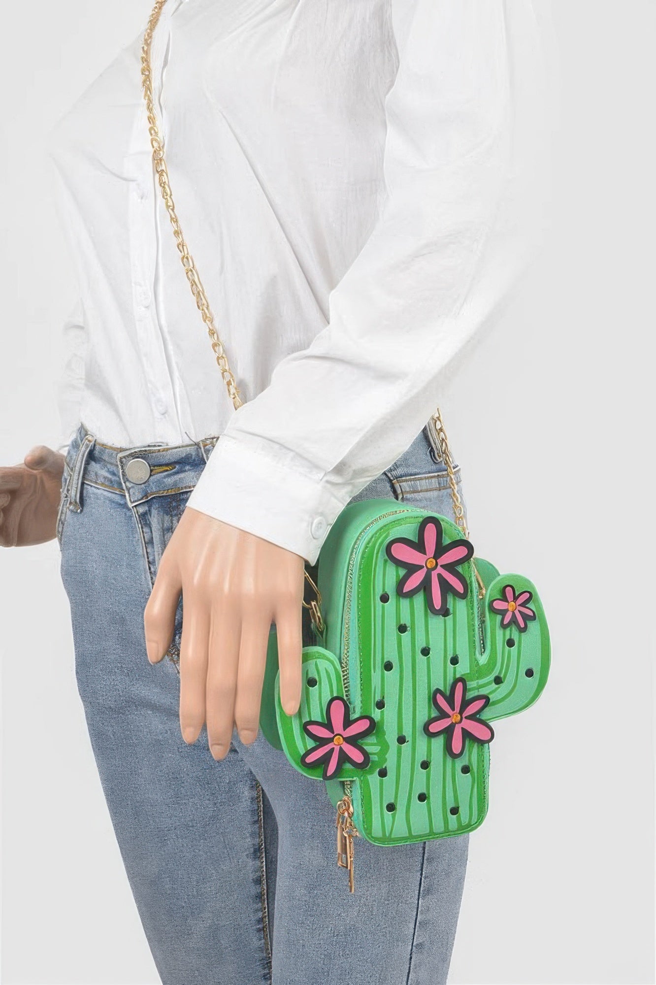 Faux Leather Cactus Crossbody Bag - Pikemla
