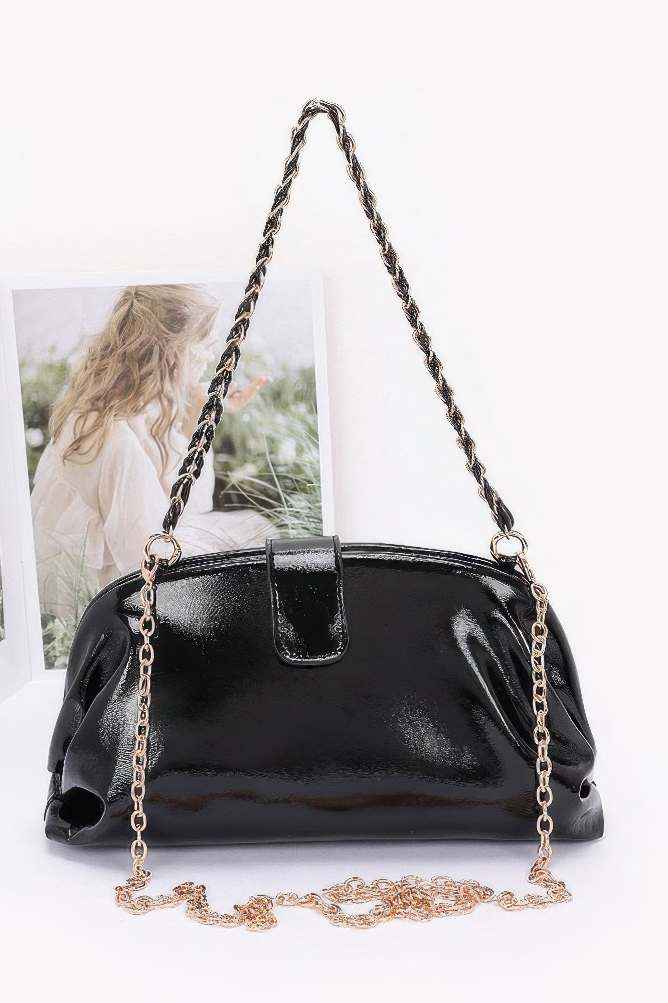 Enamel Frame Shoulder Bag - Pikemla