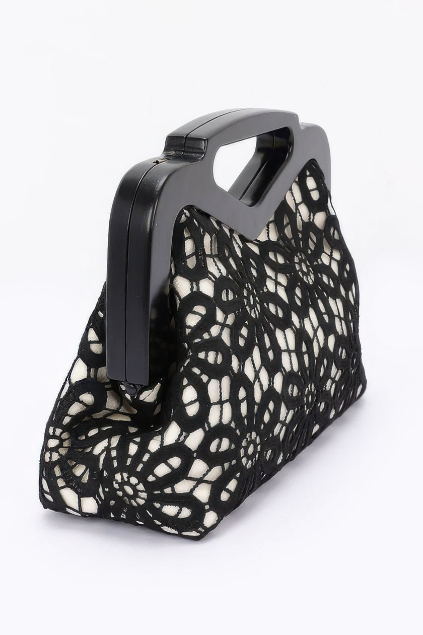 Crochet Wood Frame Clutch - Pikemla