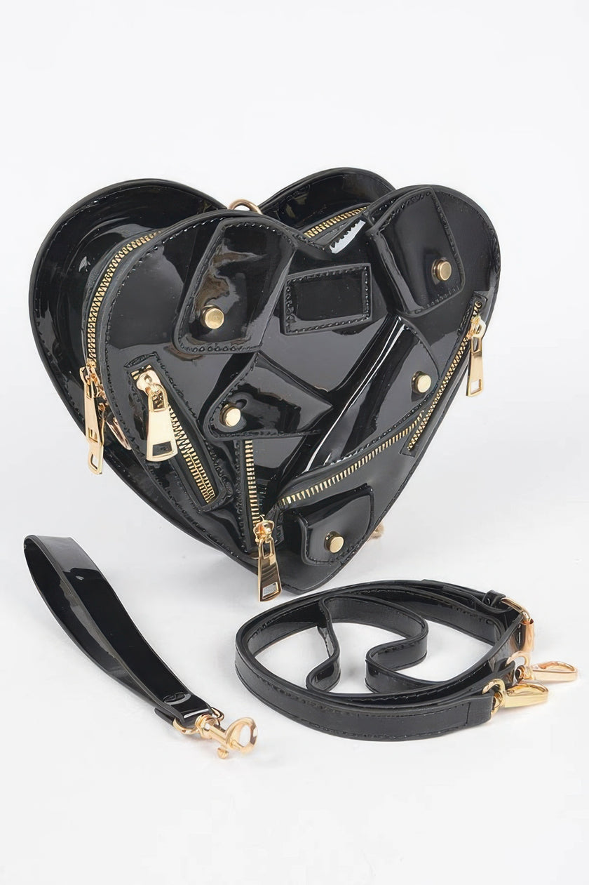 Heart Shape Jacket Crossbody Bag - Pikemla