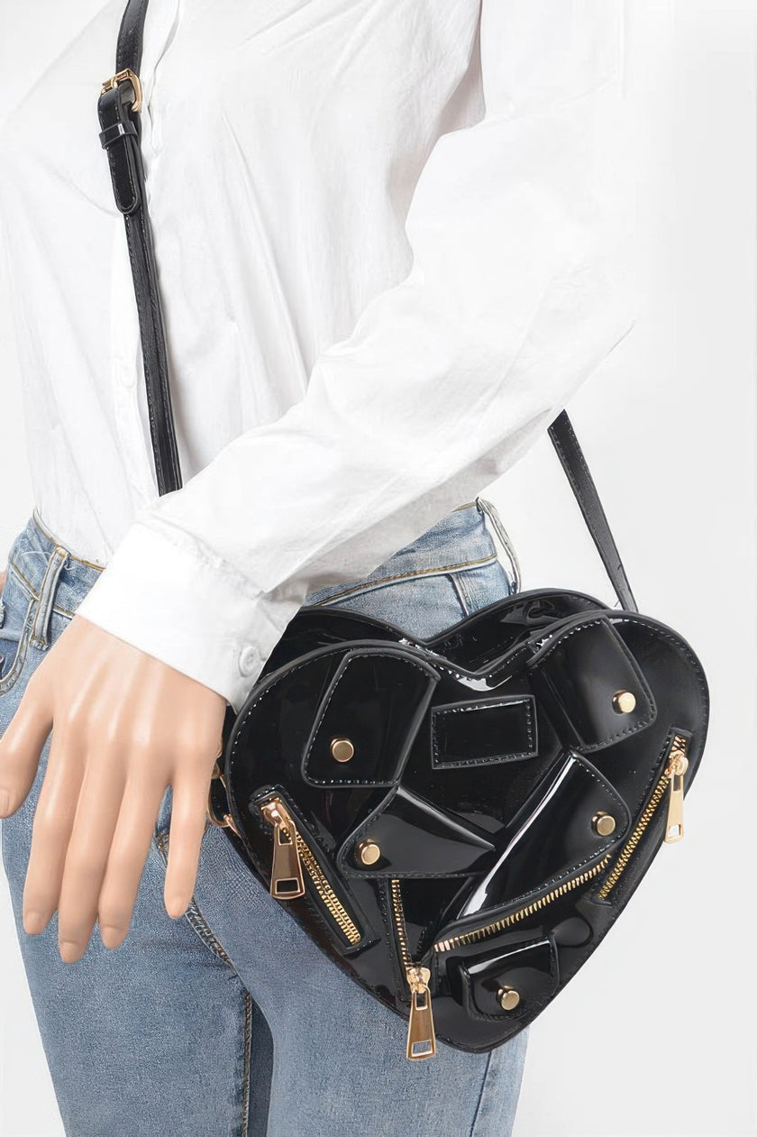 Heart Shape Jacket Crossbody Bag - Pikemla