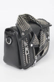 Faux Leather Metal Studded Jacket Clutch - Pikemla