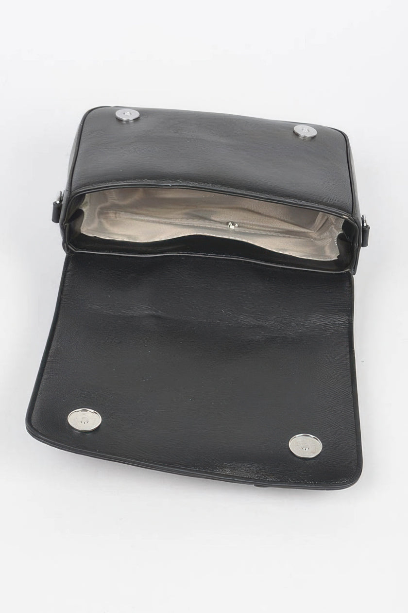 Faux Leather Metal Studded Jacket Clutch - Pikemla