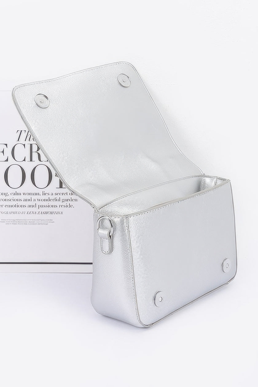 Faux Leather Metal Studded Jacket Clutch - Pikemla