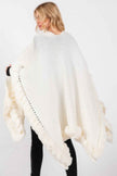 Faux Fur Trim Cape With Closure - Pikemla
