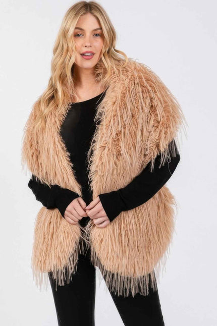 Faux Fur Pull Through Shawl - Pikemla