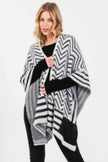 Fuzzy Chevron Pattern Ruana - Pikemla