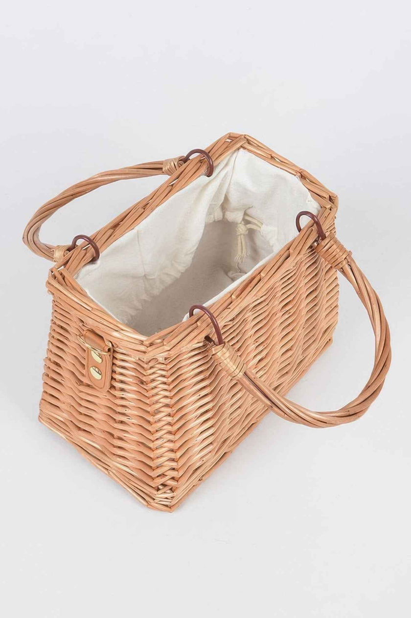 Bamboo Clutch W Faux Pearl Strap