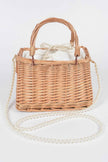 Bamboo Clutch W Faux Pearl Strap