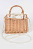 Bamboo Clutch W Faux Pearl Strap
