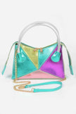 Metallic Multi Color Top Handle Bag