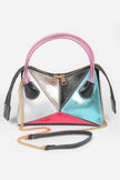 Metallic Multi Color Top Handle Bag