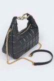Quilted Faux Leather Hobo Bag