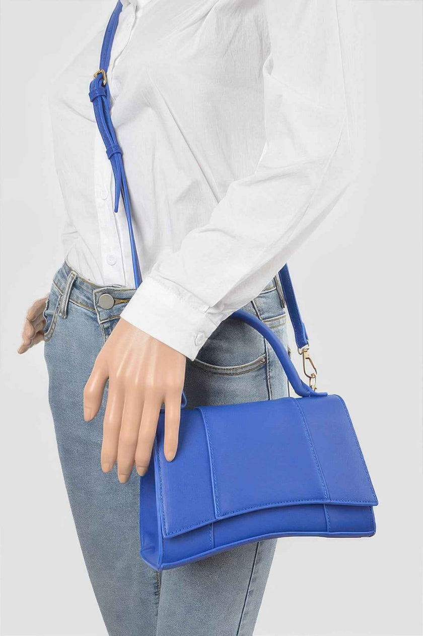 Faux Leather Top Handle Bag